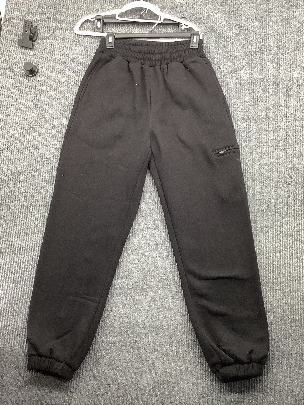 Comfrt Black Jogger Track Pants – Elastic Waist & Zip Pocket